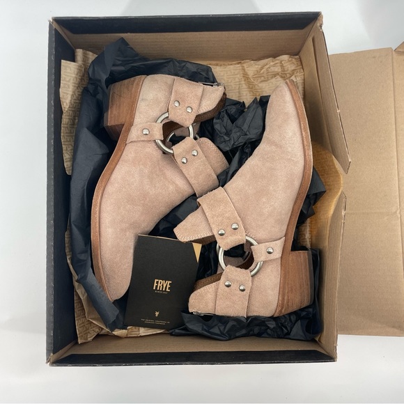 Frye Suede Ray Harness Back-Zip Ankle Booties with Cut out - Size 6 - Picture 2 of 11